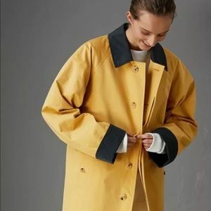 BURBERRY 1990’s BODMIN CAR COAT REISSUED WAXED GABARDINE VINTAGE YELLOW SZ L